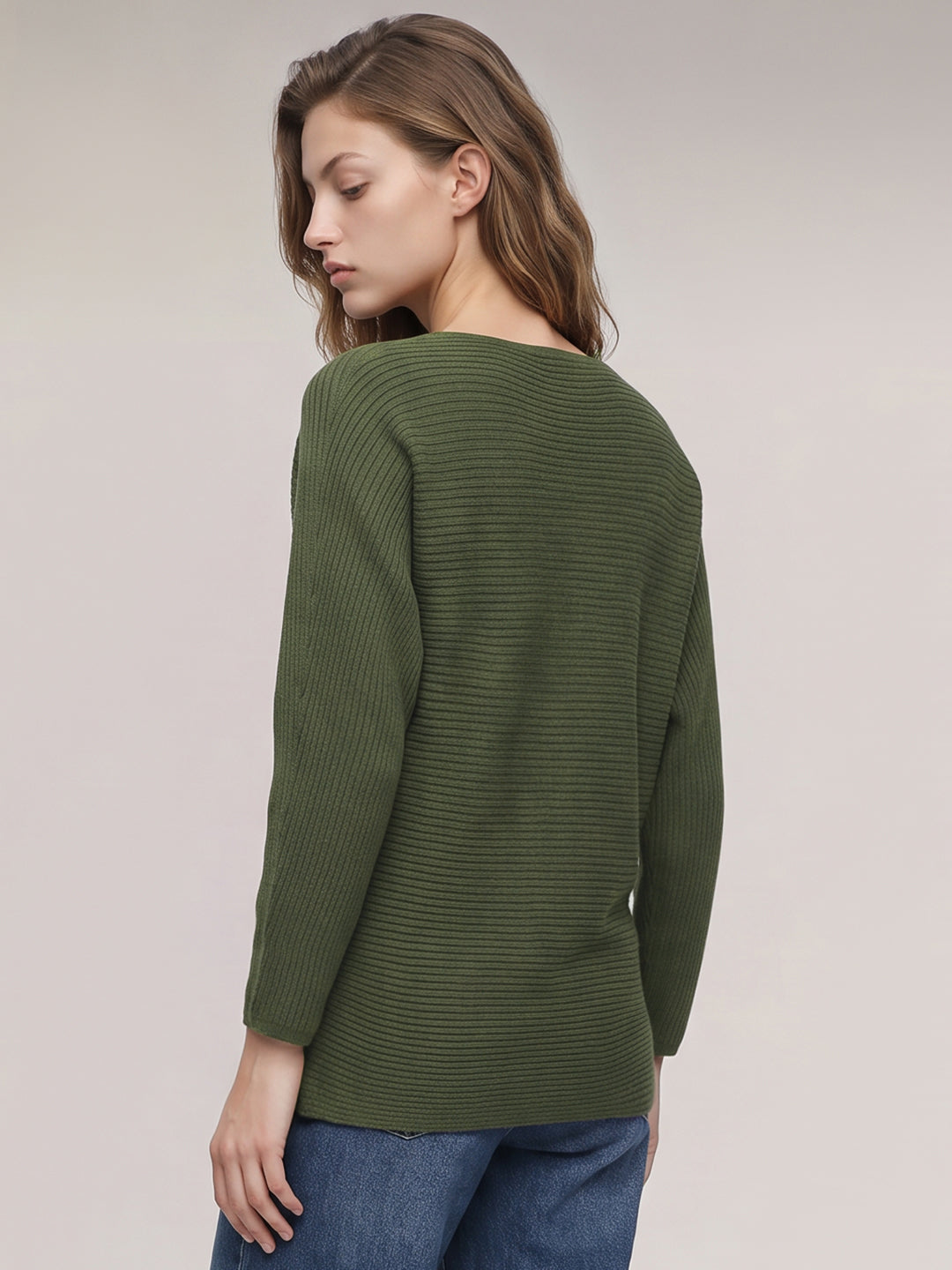 Green Textured Knit Top