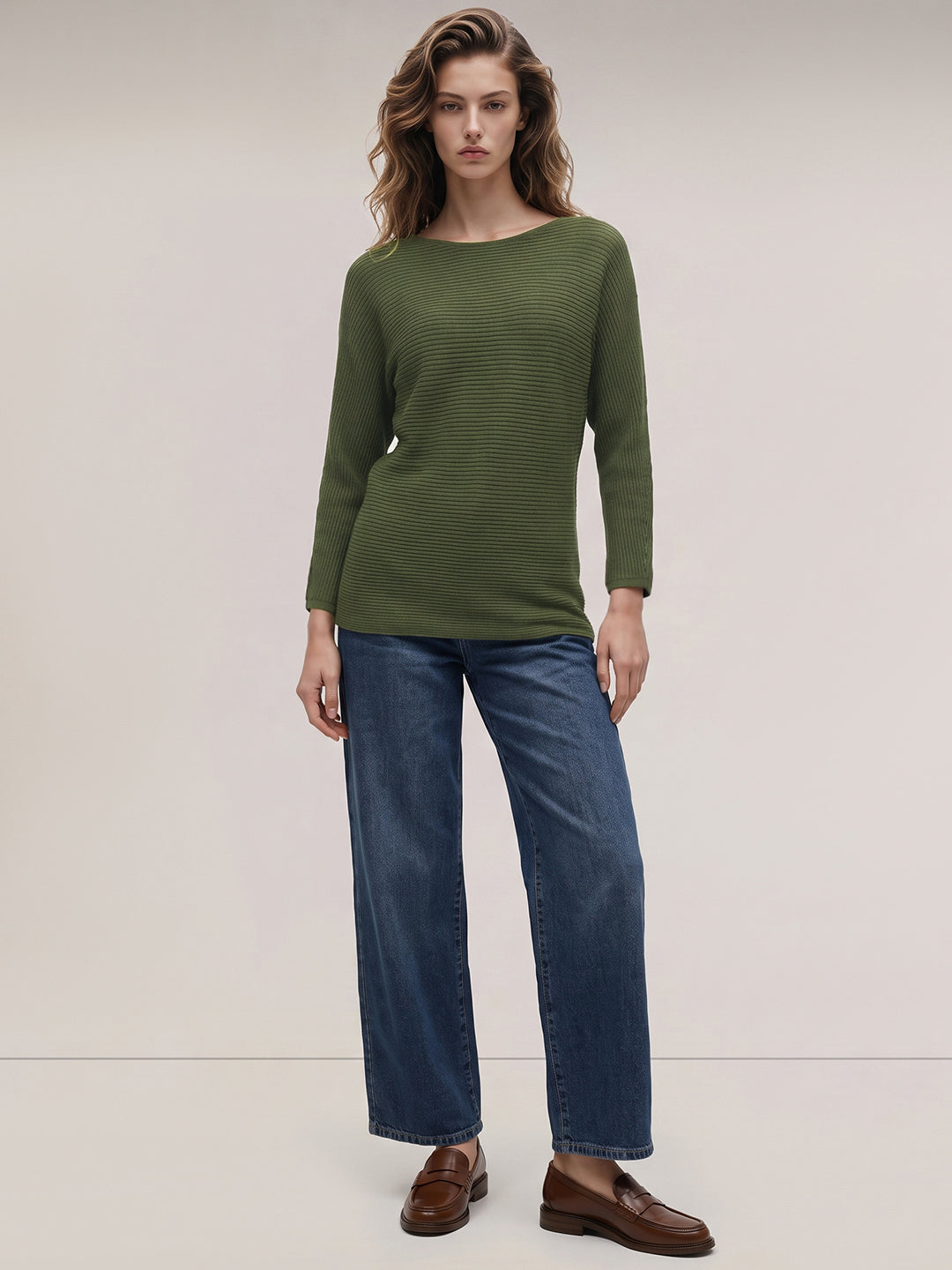 Green Textured Knit Top