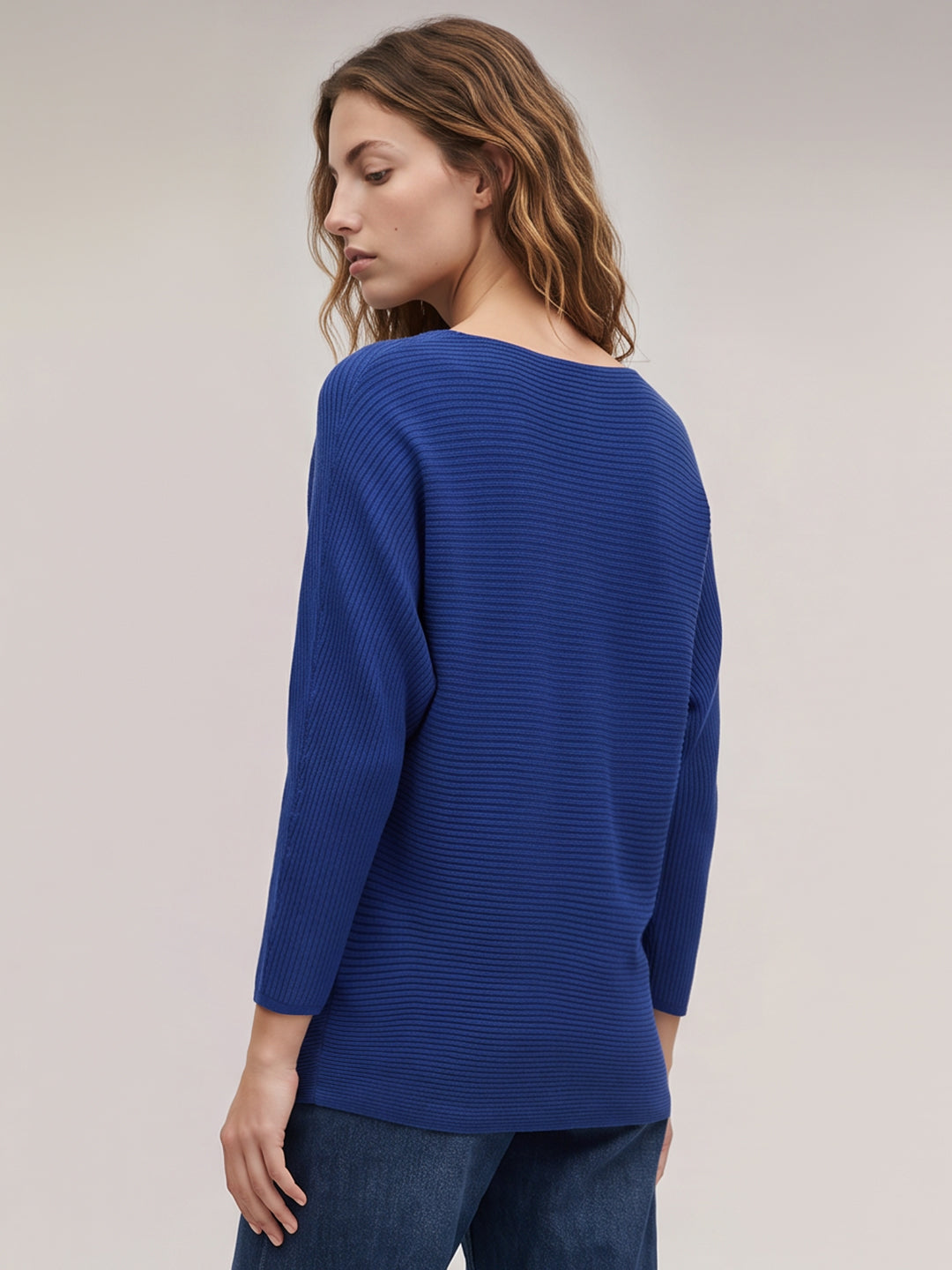 Blue Textured Knit Top