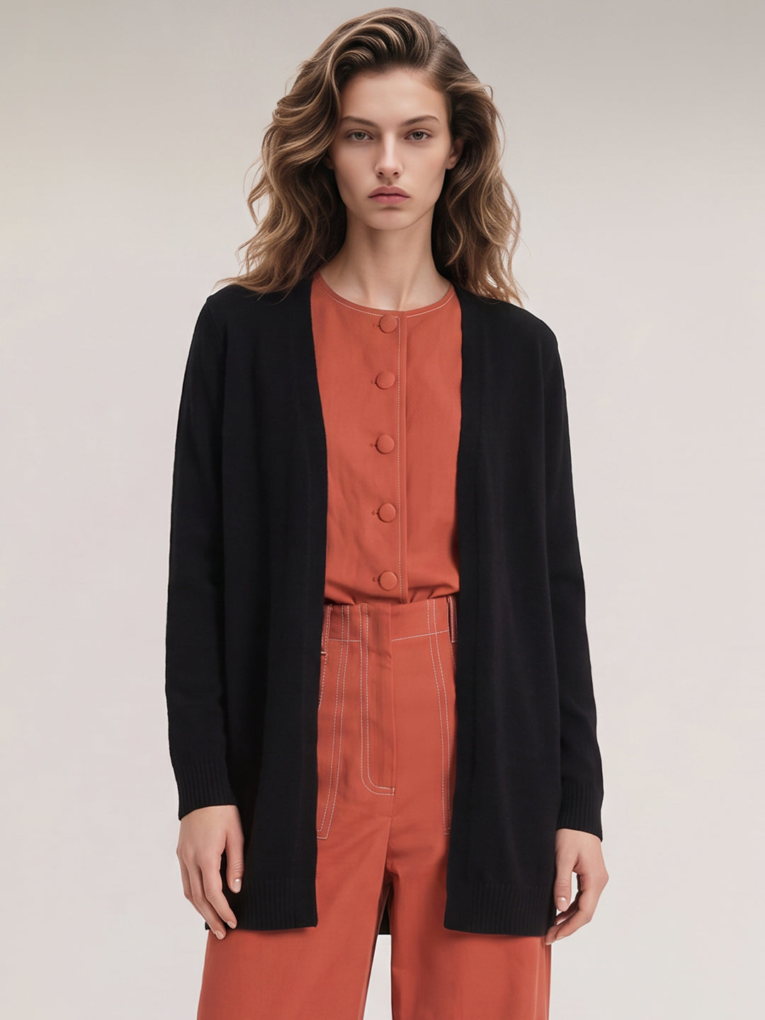 Open-front longline cardigan