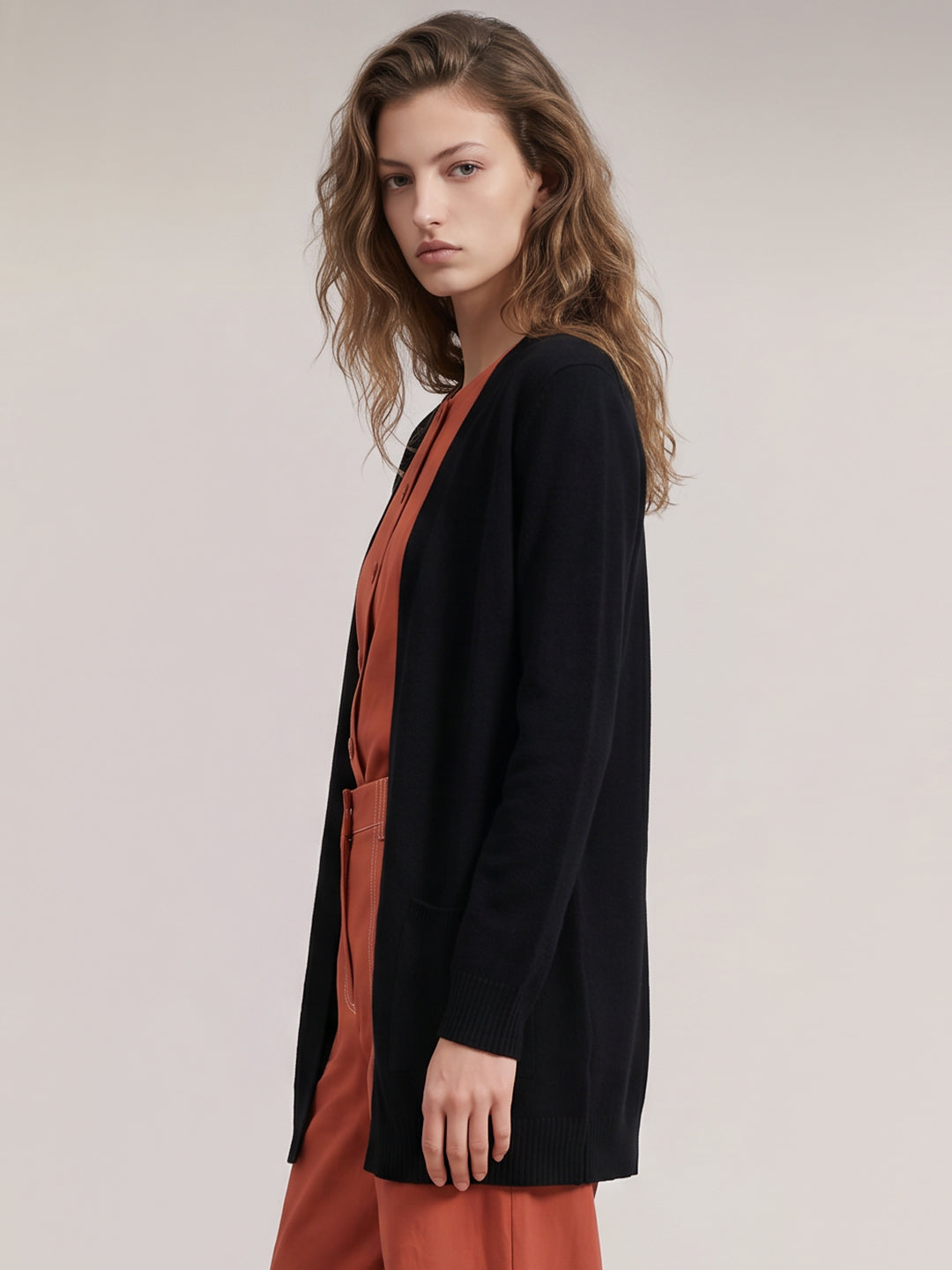 Open-front longline cardigan