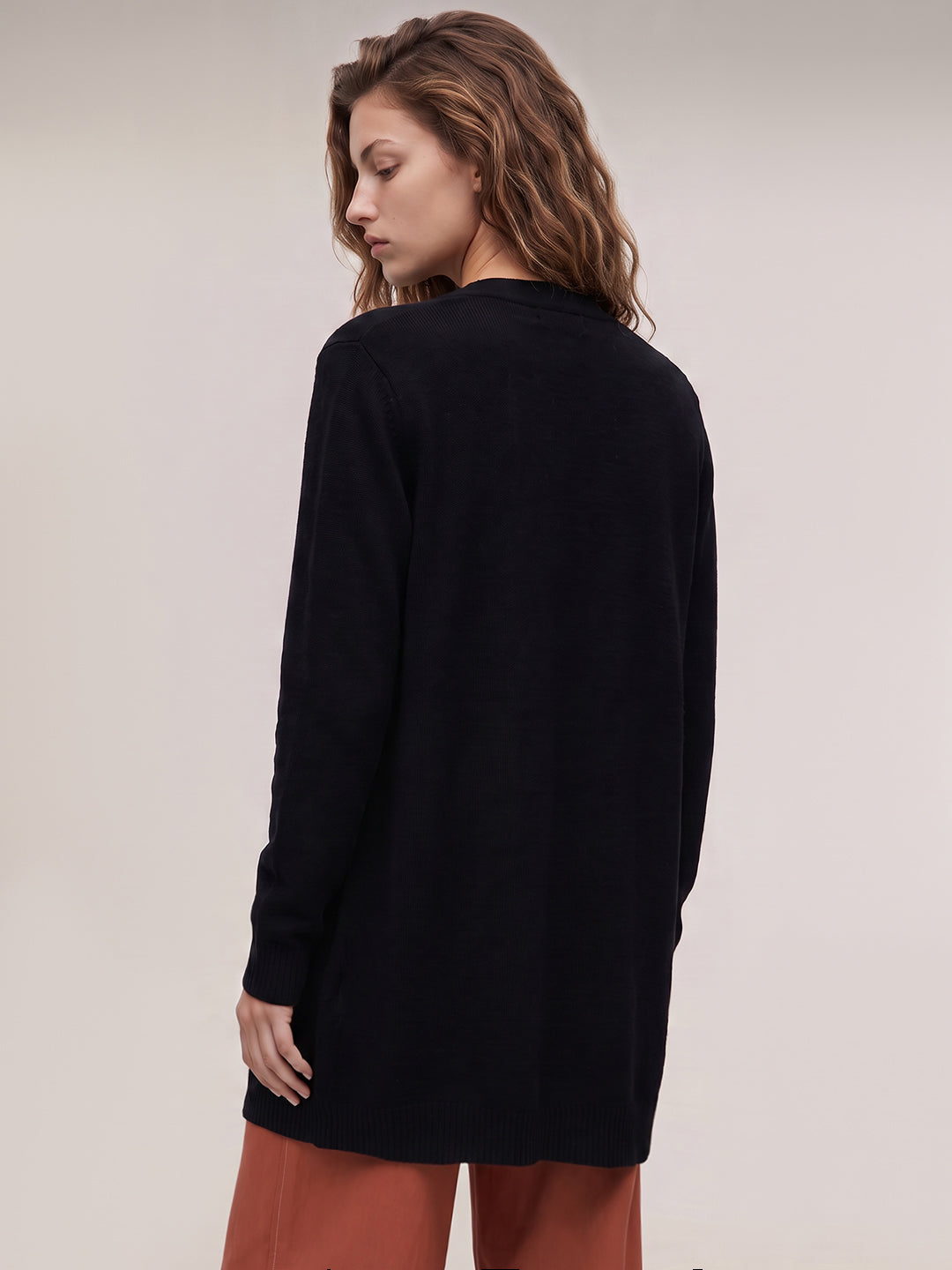 Open-front longline cardigan