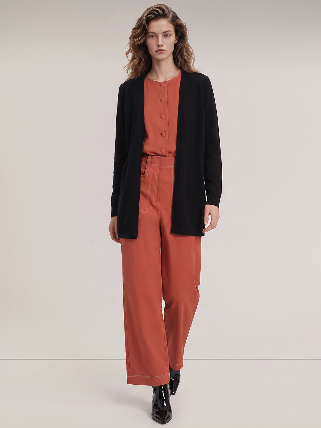 Open-front longline cardigan