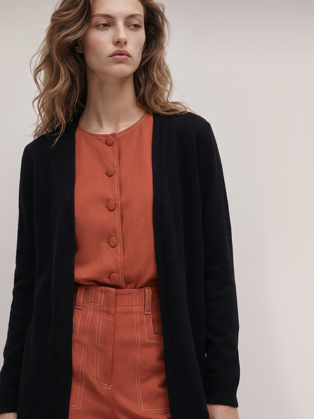 Open-front longline cardigan