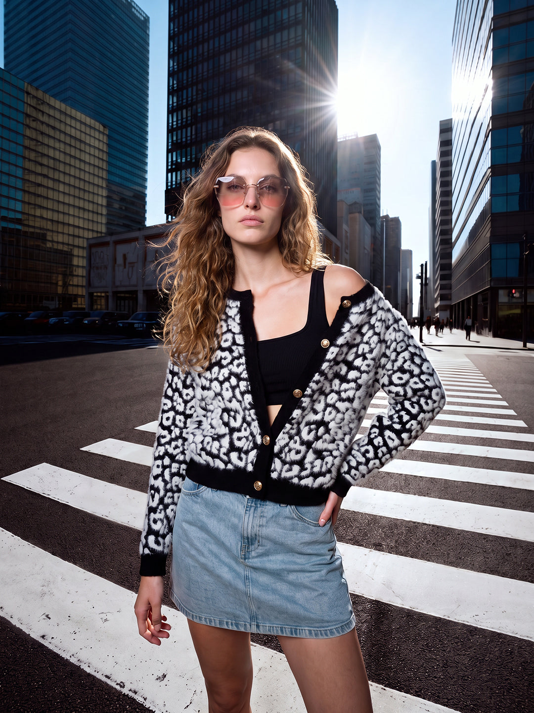 Black Jacquard Cardigan