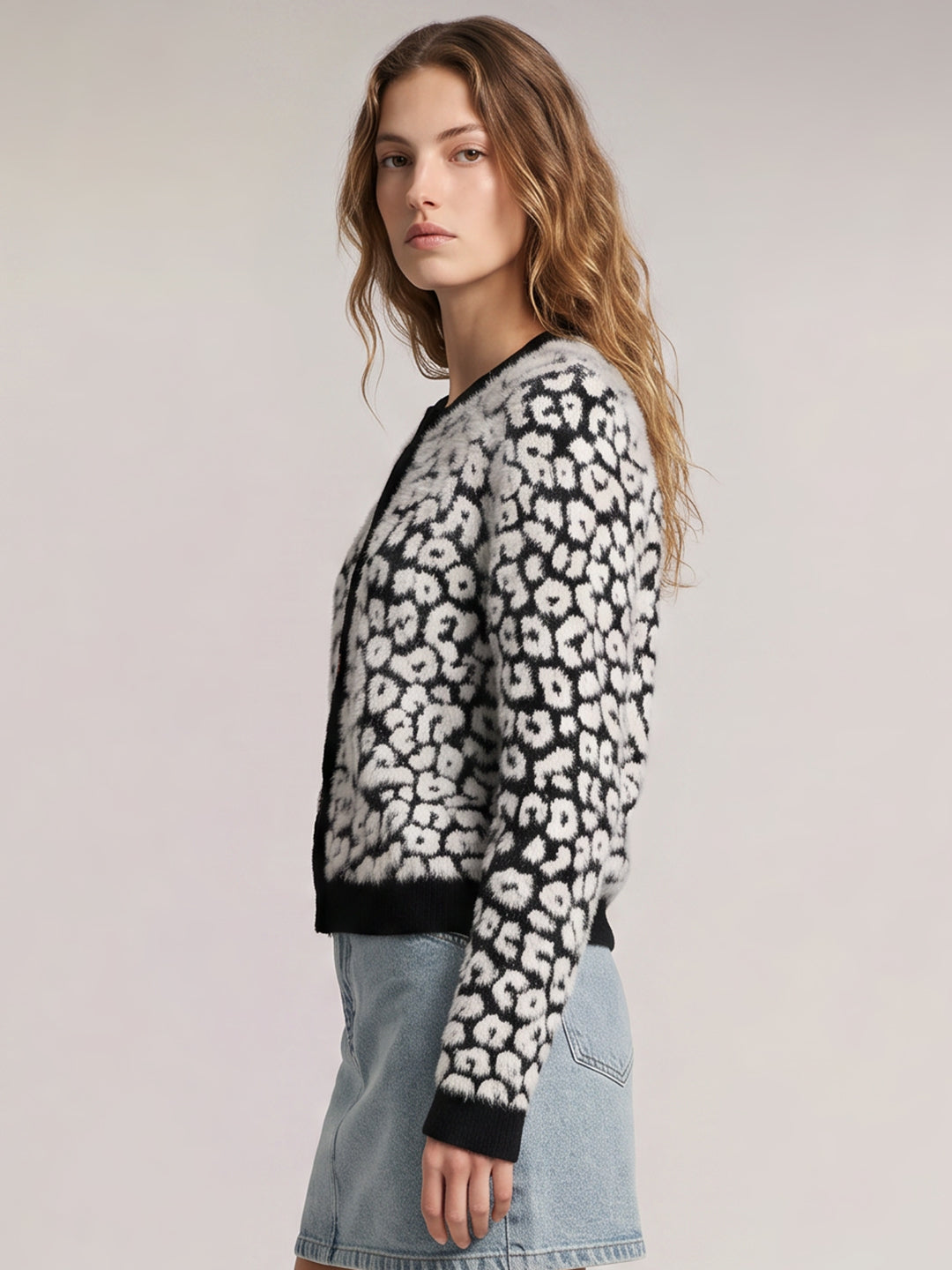 Black Jacquard Cardigan