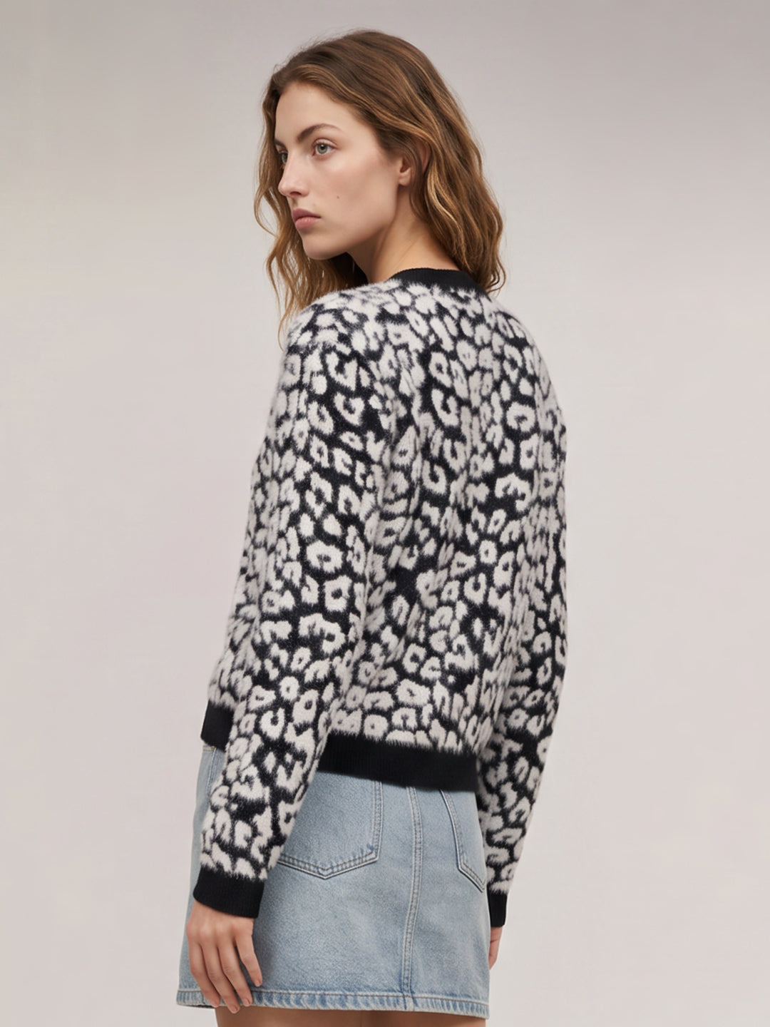 Black Jacquard Cardigan