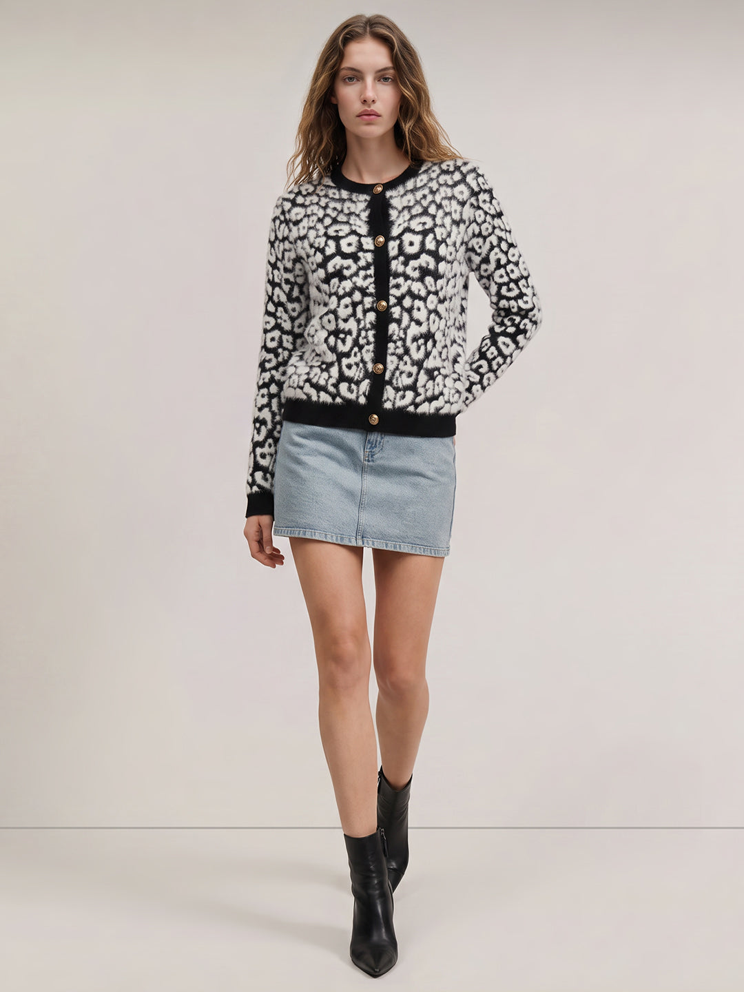 Black Jacquard Cardigan