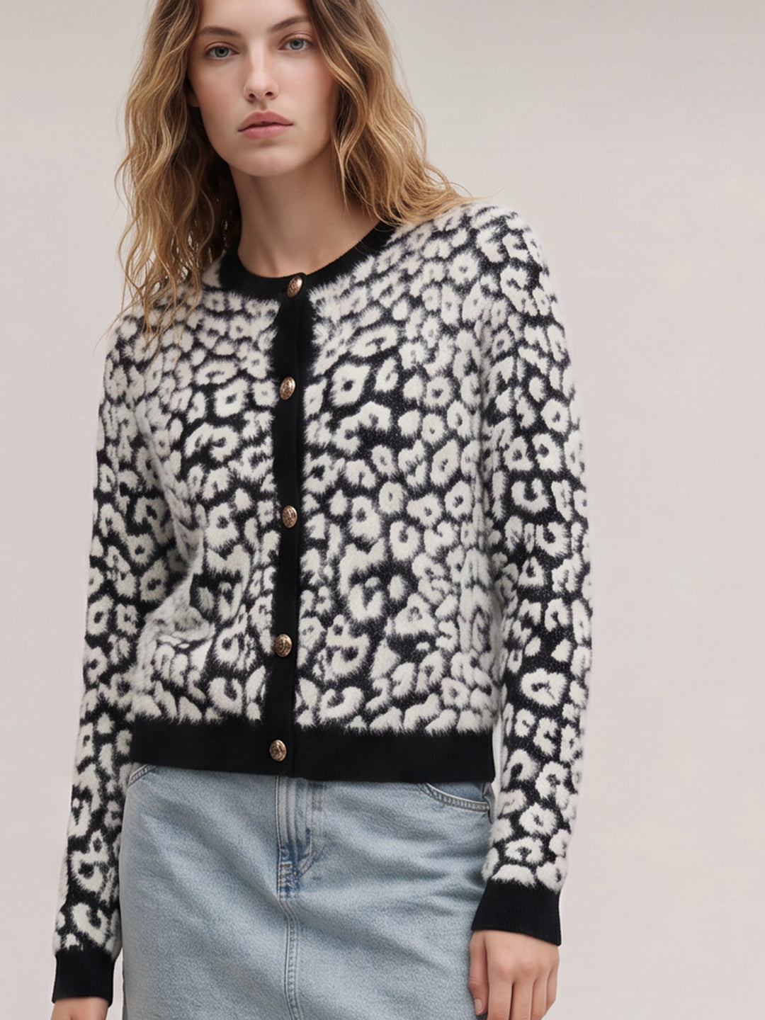 Black Jacquard Cardigan