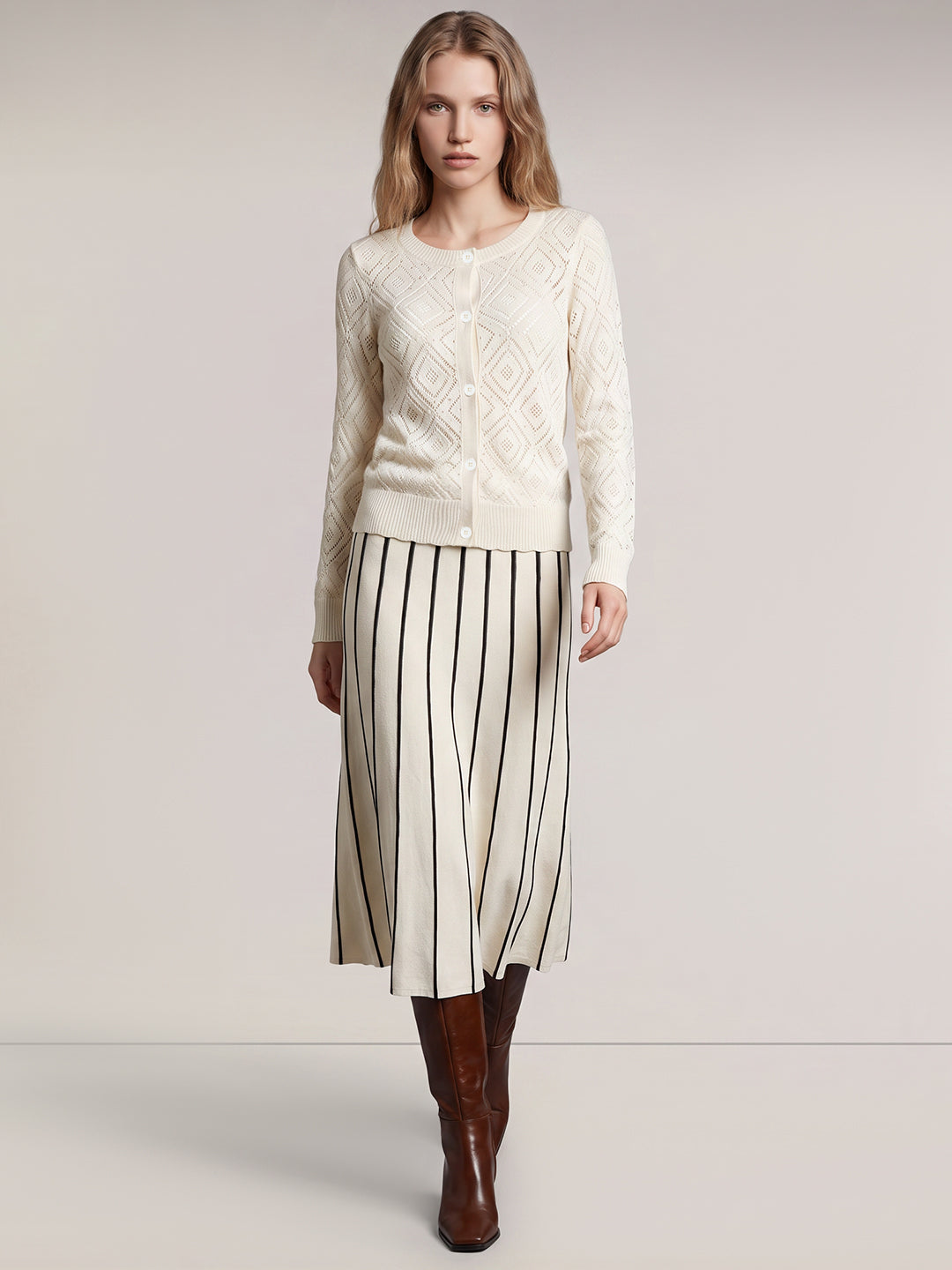 Pointelle Knit Cardigan