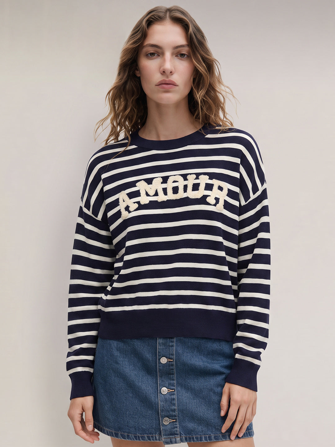 Navy Striped Pullover