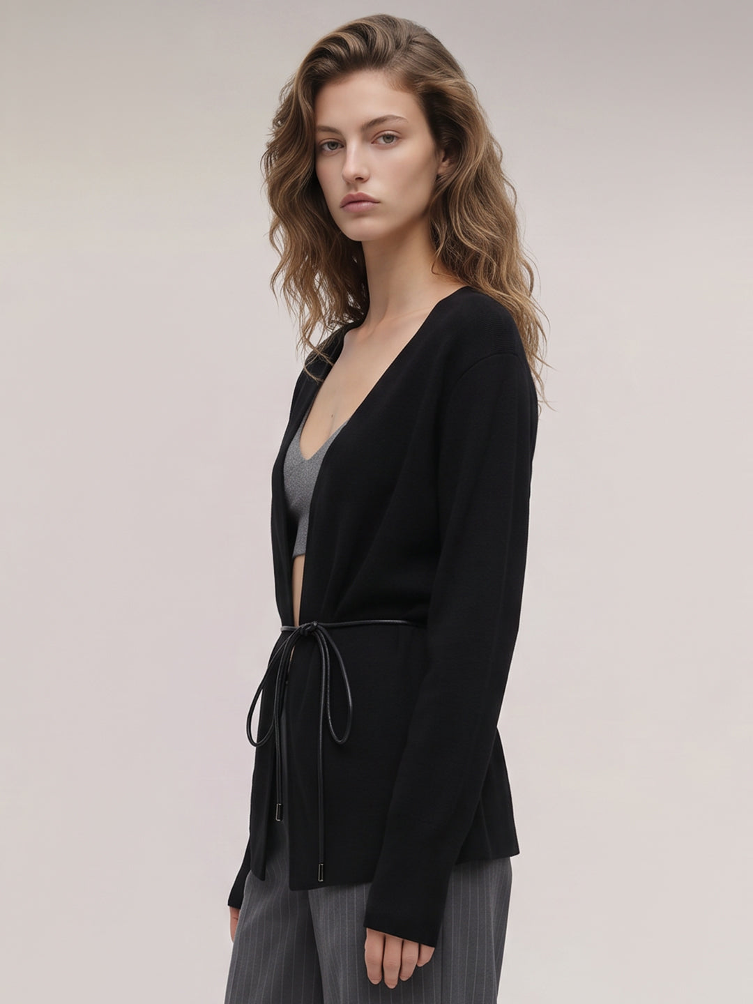 Black Tie up Shrug