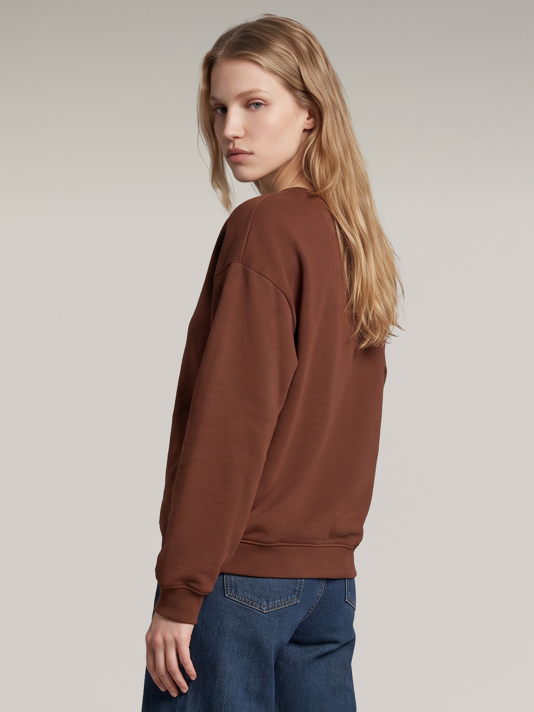 Brown Printed Sweatshirt