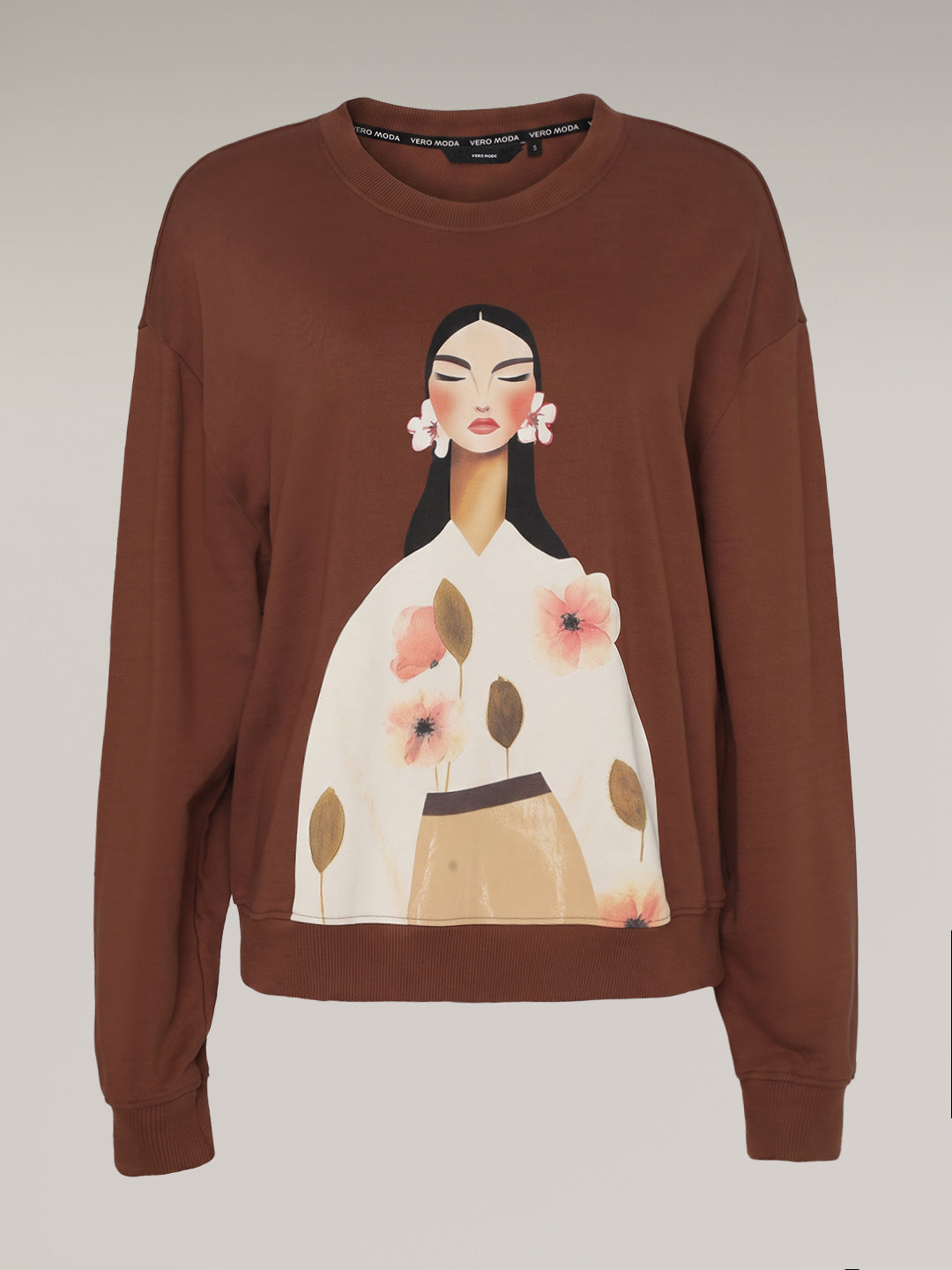 Brown Printed Sweatshirt