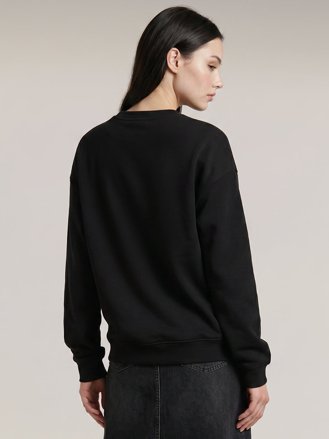 Black Printed Sweatshirt