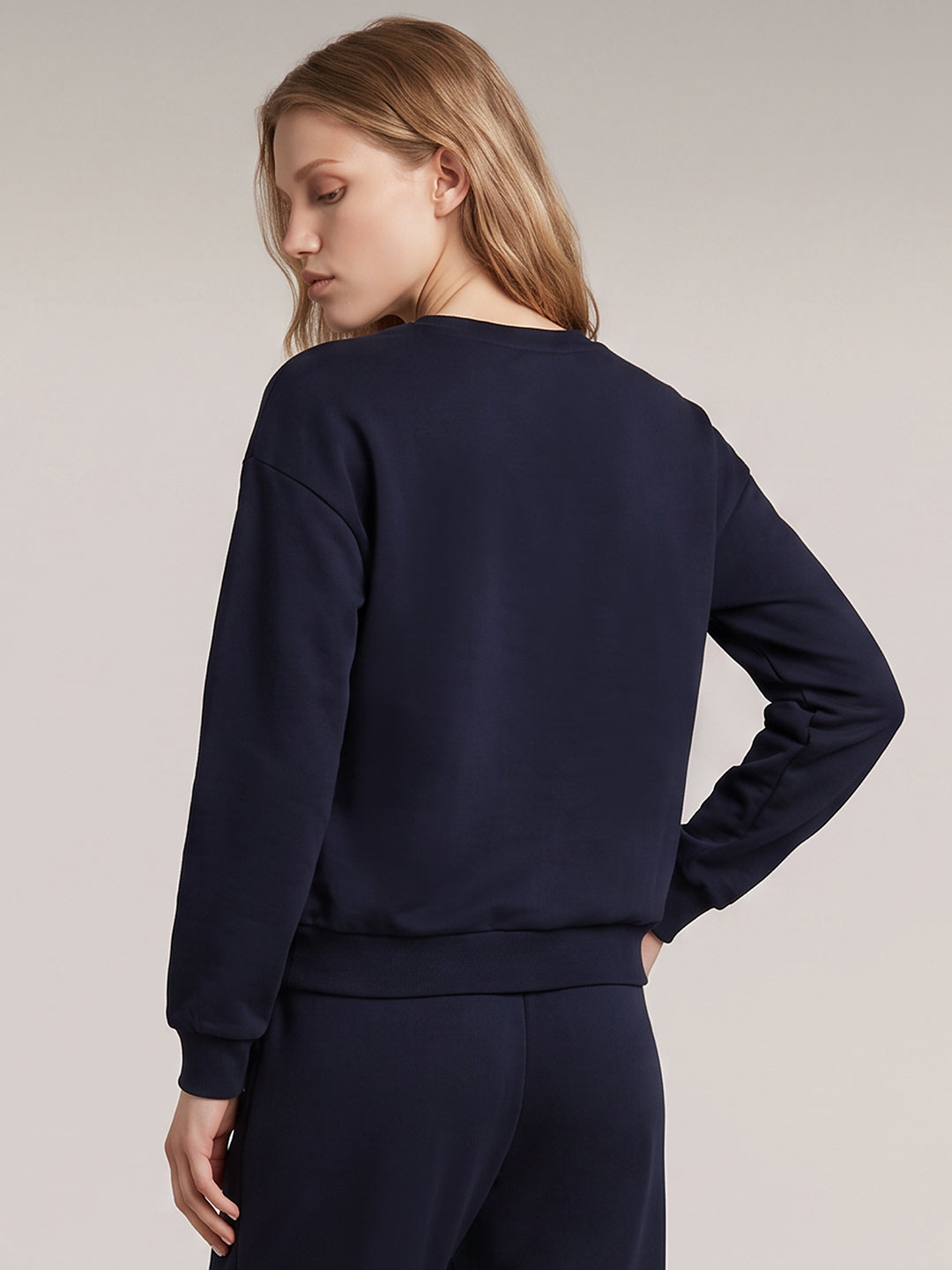 Dark Blue Floral Sweatshirt