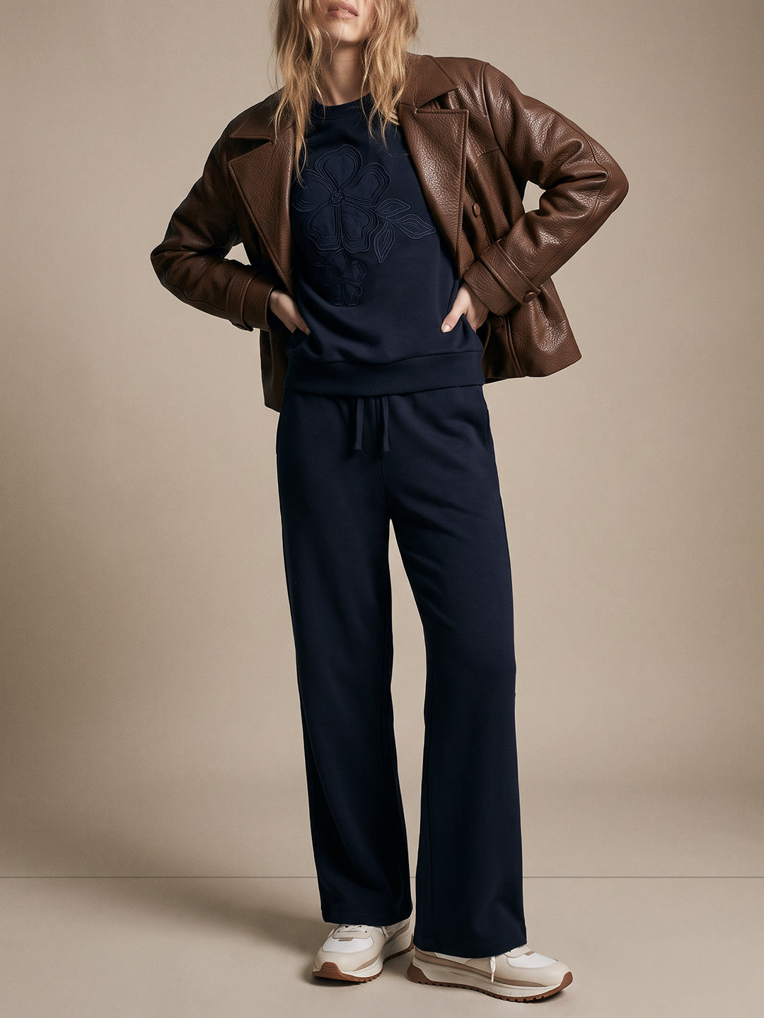 Dark Blue High Rise Sweatpants
