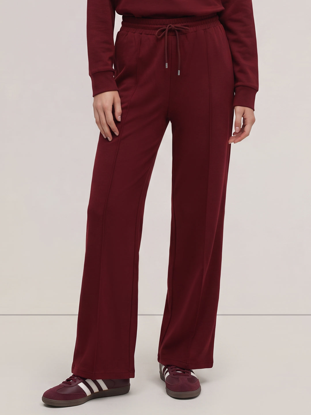 Burgundy High Rise Sweatpants