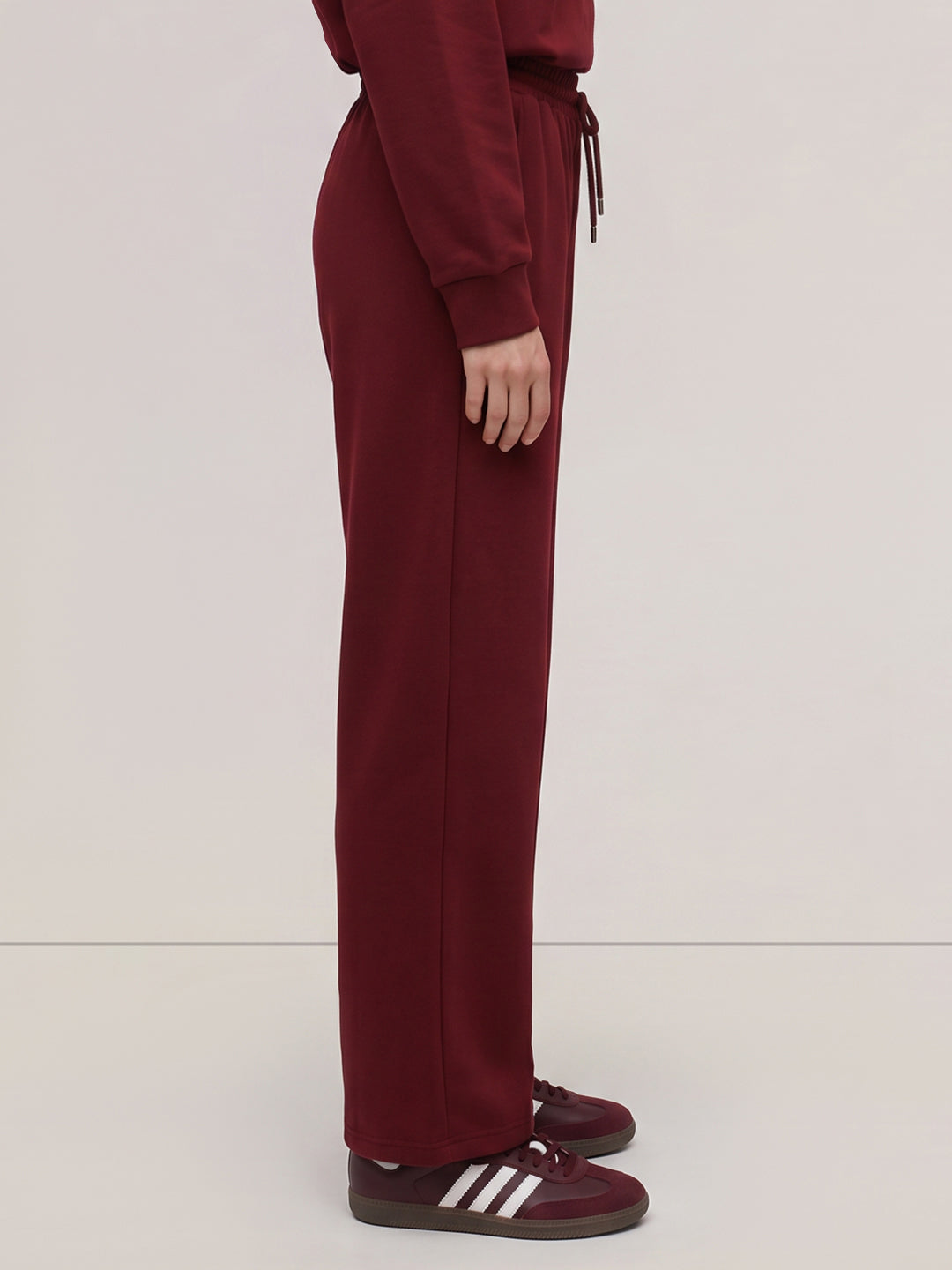 Burgundy High Rise Sweatpants