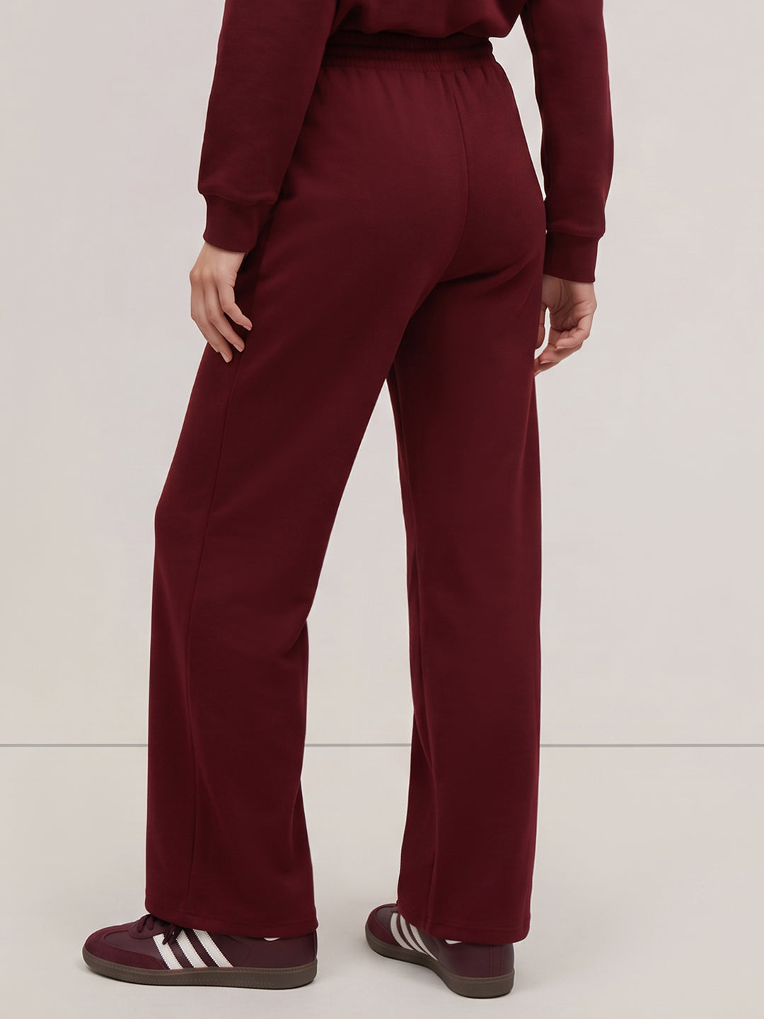 Burgundy High Rise Sweatpants