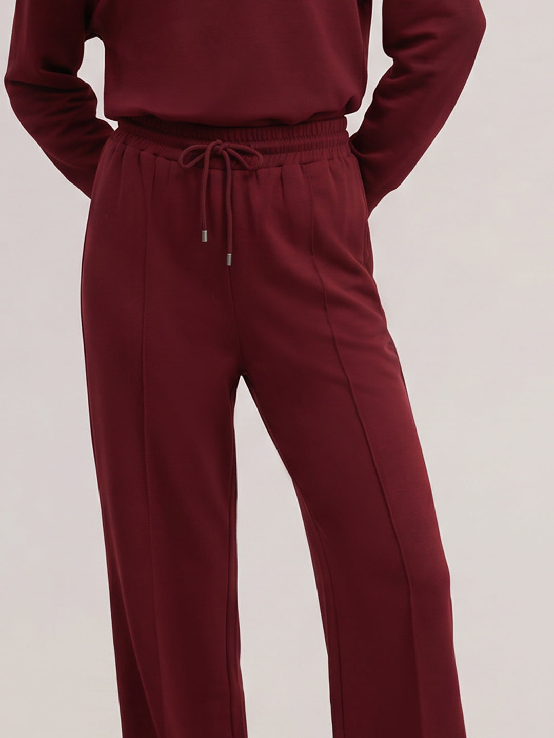 Burgundy High Rise Sweatpants
