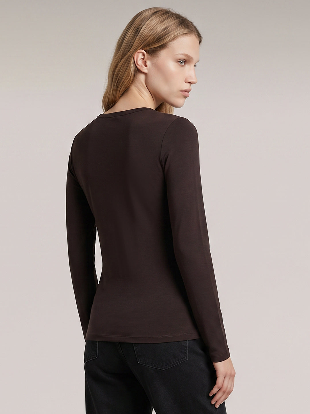 Brown Long Sleeve Top