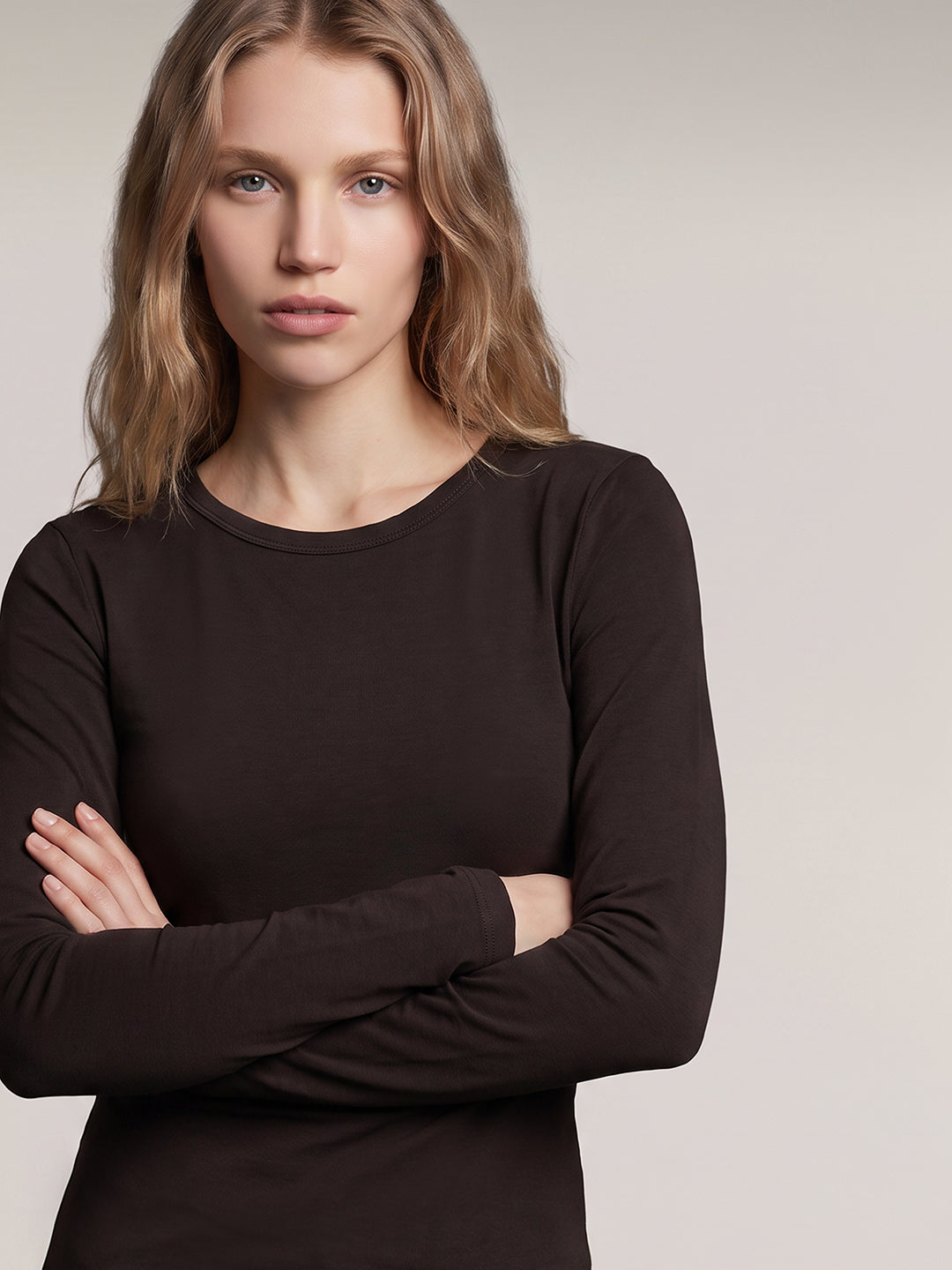 Brown Long Sleeve Top