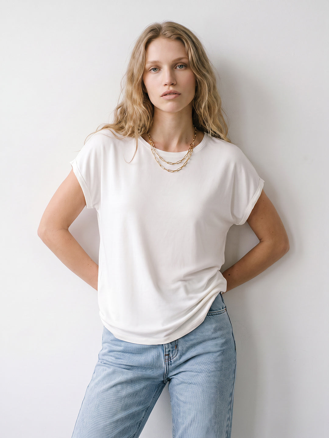 White Regular Fit Top