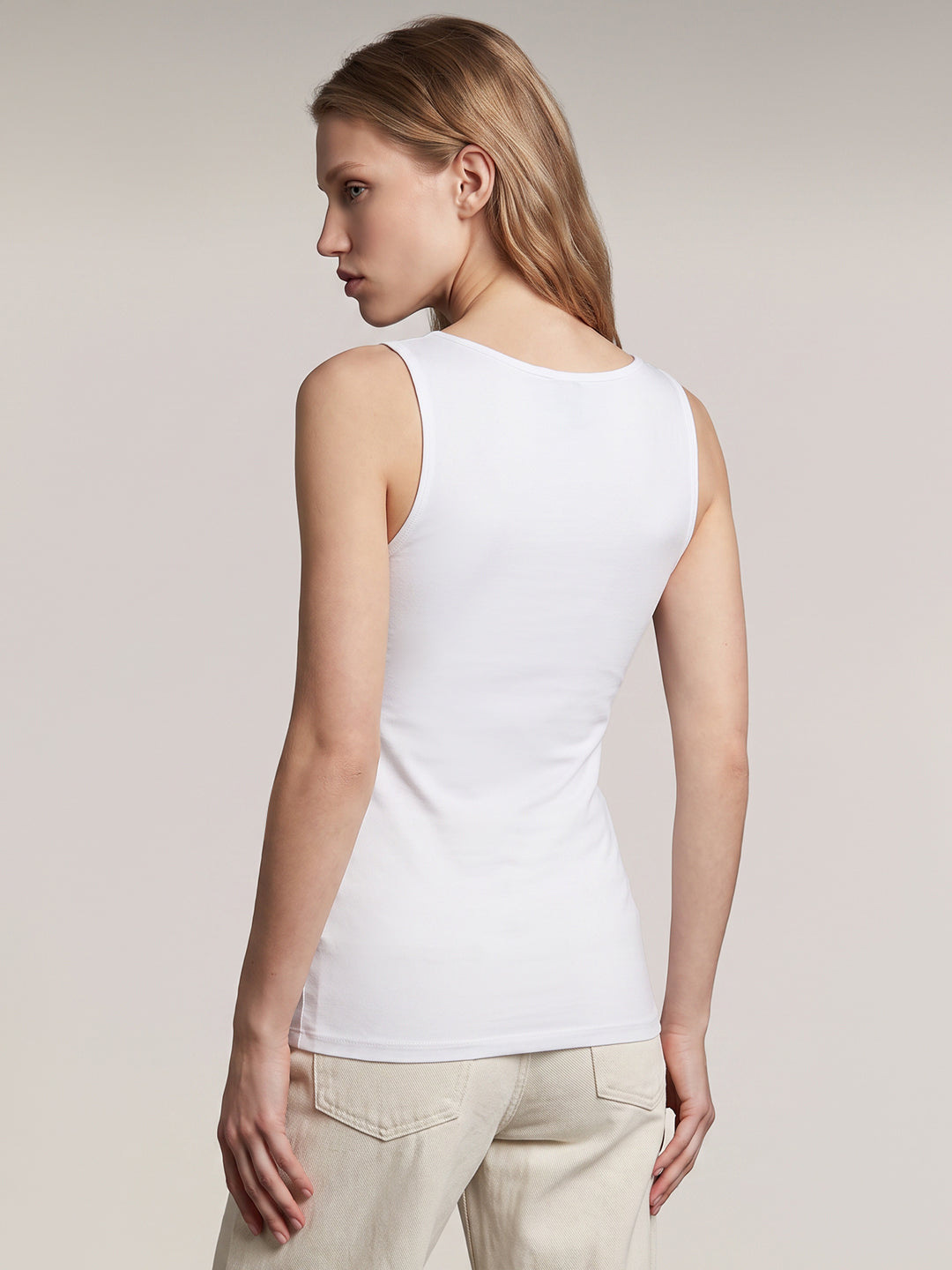 White Long Tank Top