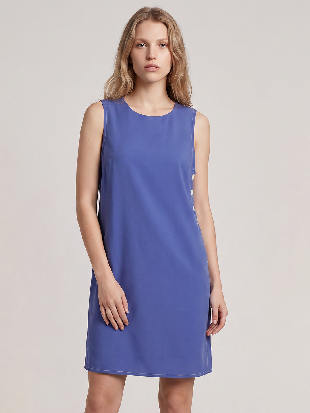 Blue Sleeveless Mini Dress