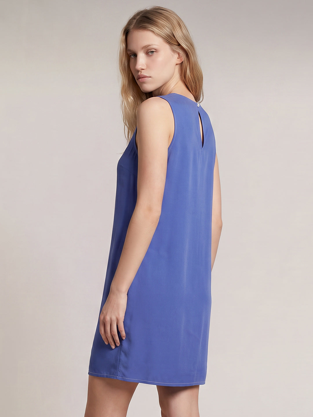 Blue Sleeveless Mini Dress