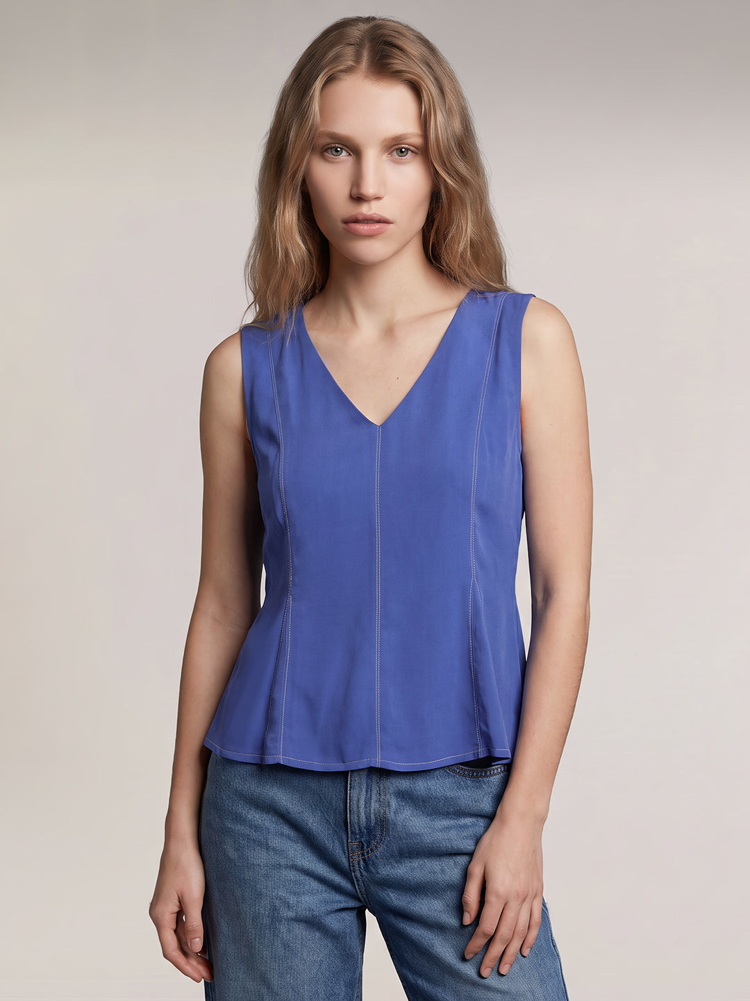 V-Neck Sleeveless Top