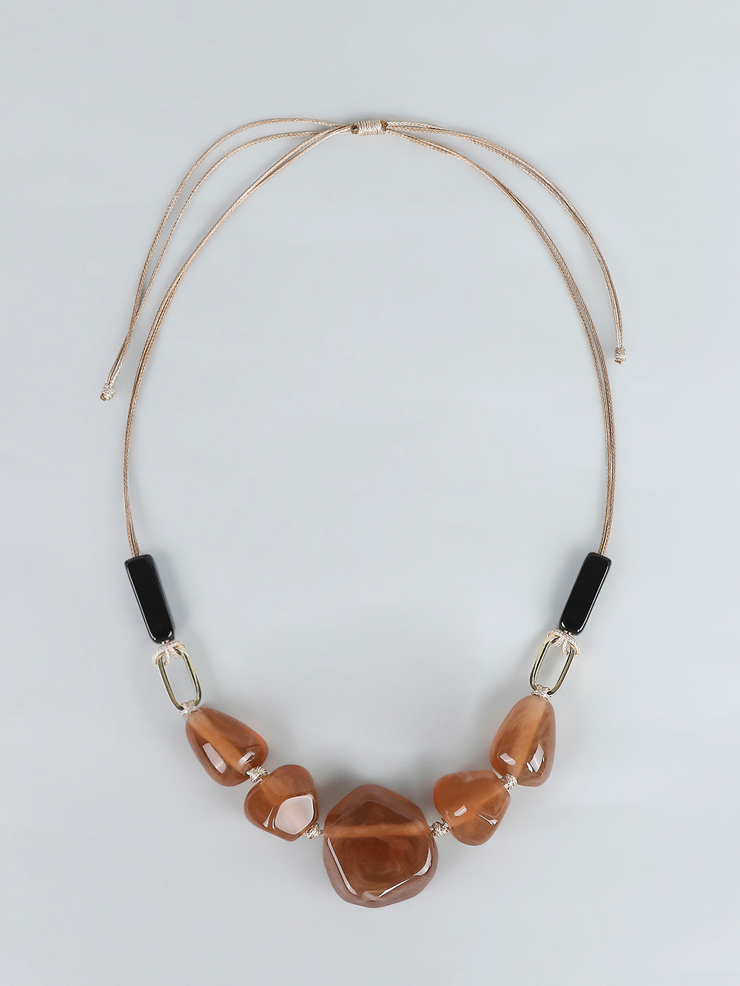 Golden Resin Pendant Necklace