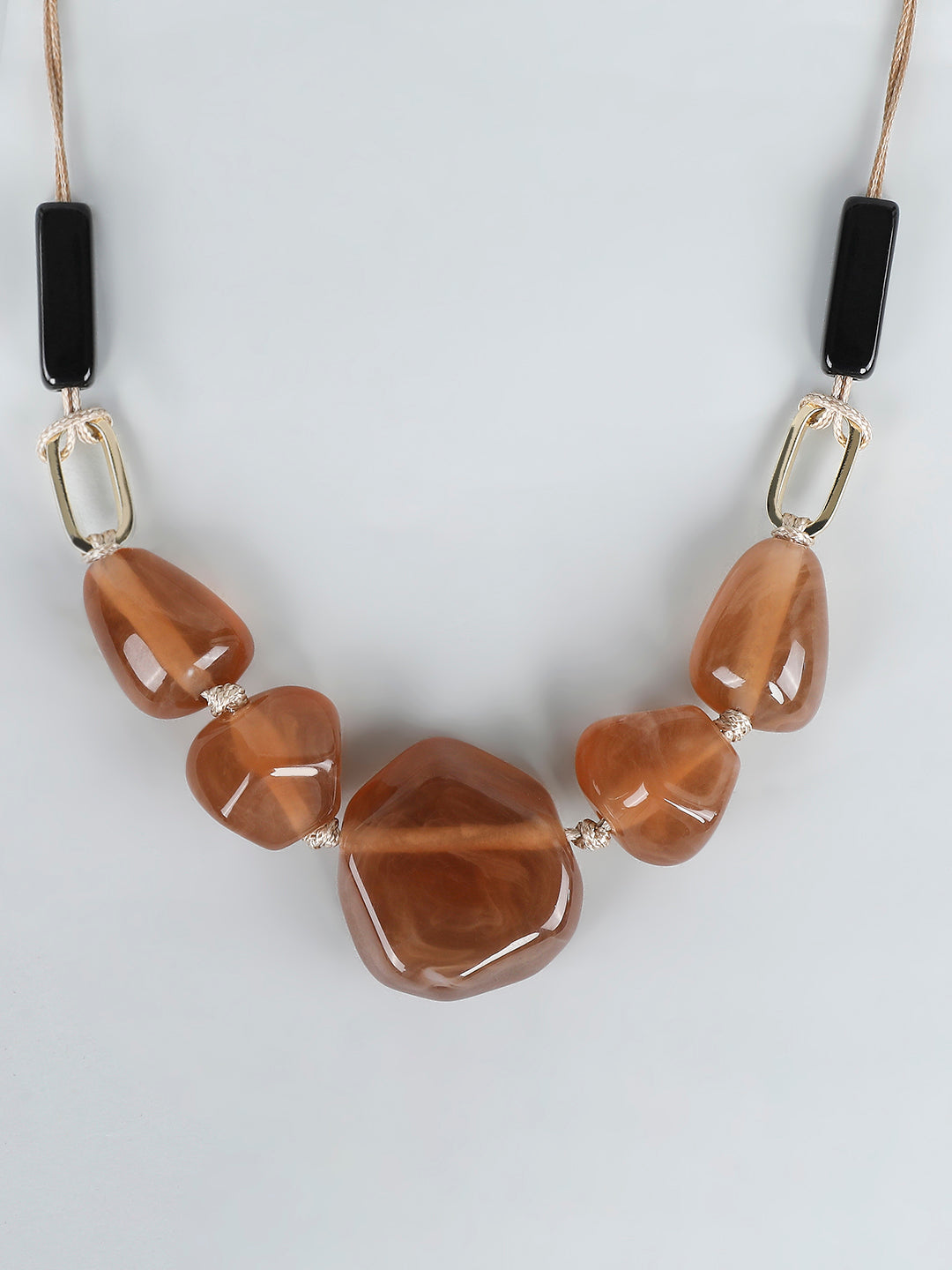 Golden Resin Pendant Necklace