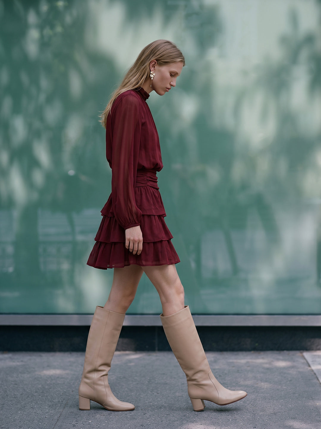 Dark Red Short Dress