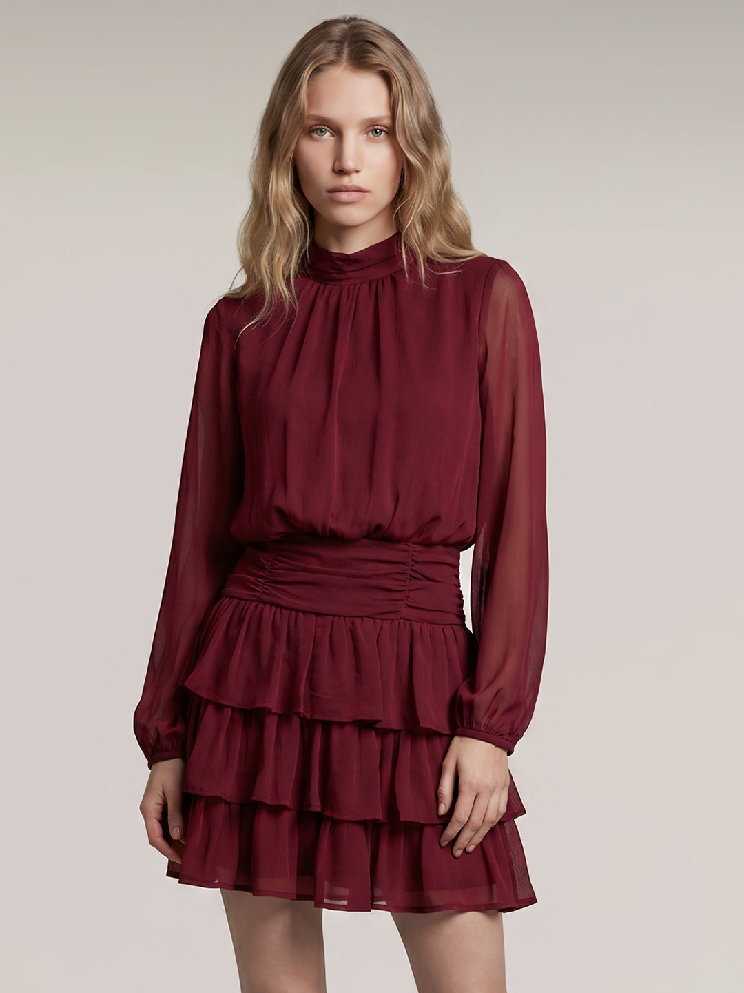 Dark Red Short Dress