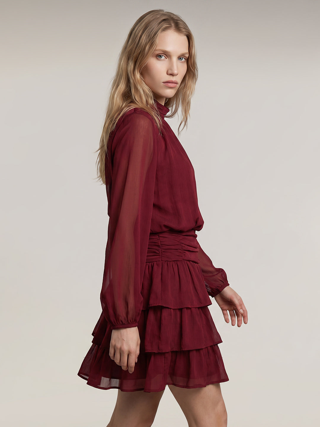 Dark Red Short Dress