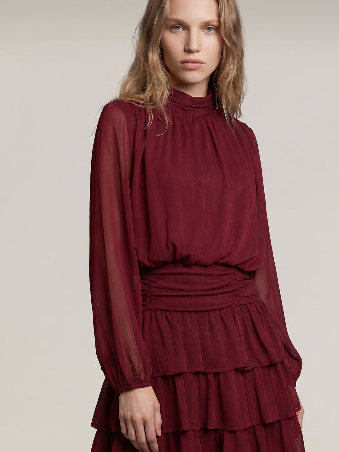 Dark Red Short Dress