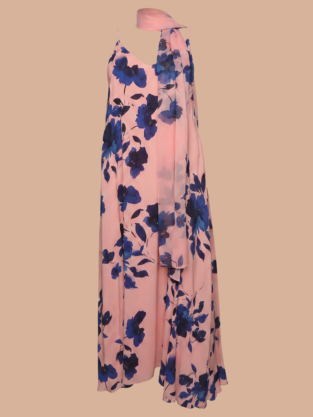 Pink Floral Scarf Dress
