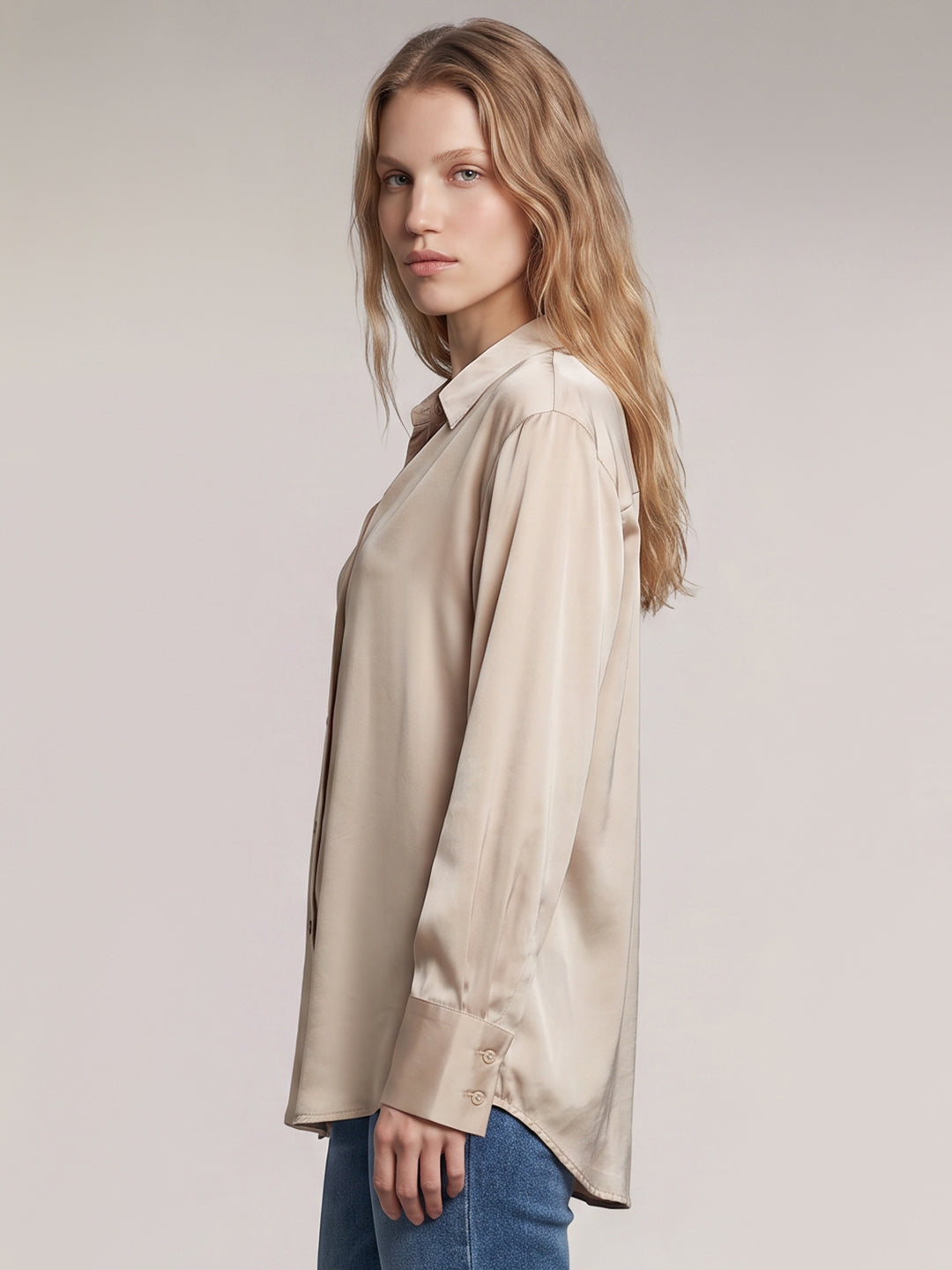 Beige Full Sleeves Shirt