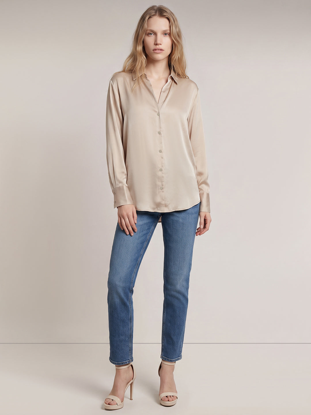 Beige Full Sleeves Shirt