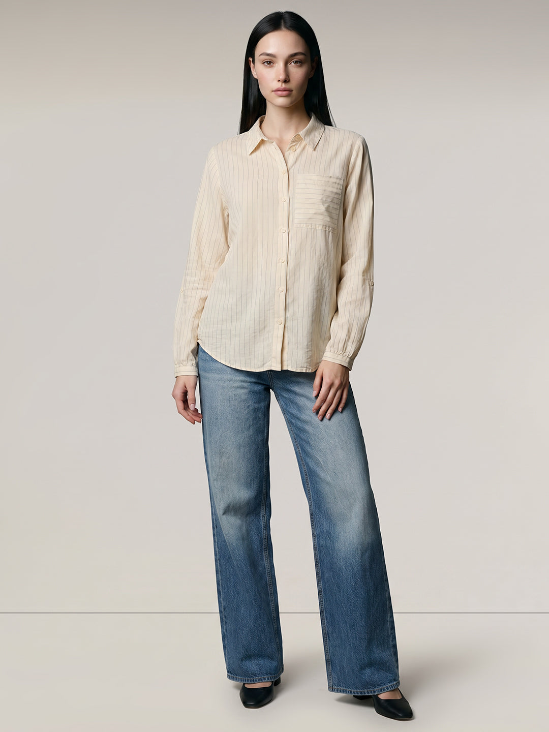 Beige Printed Shirt