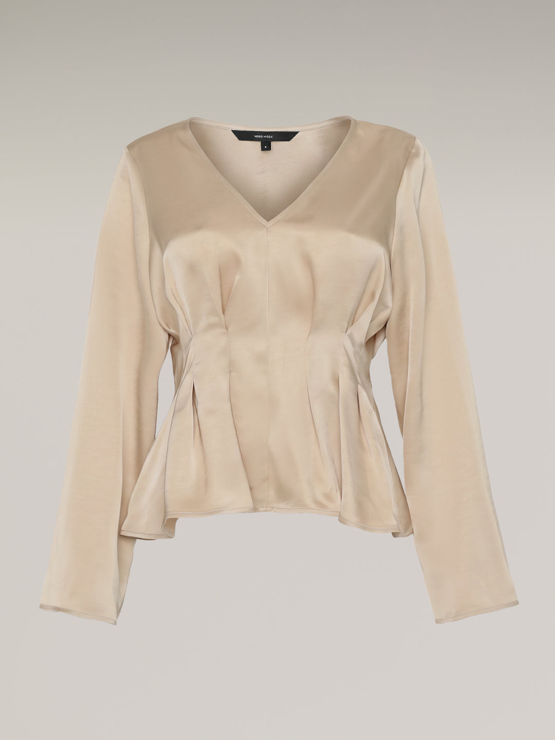Beige V-Neck Top