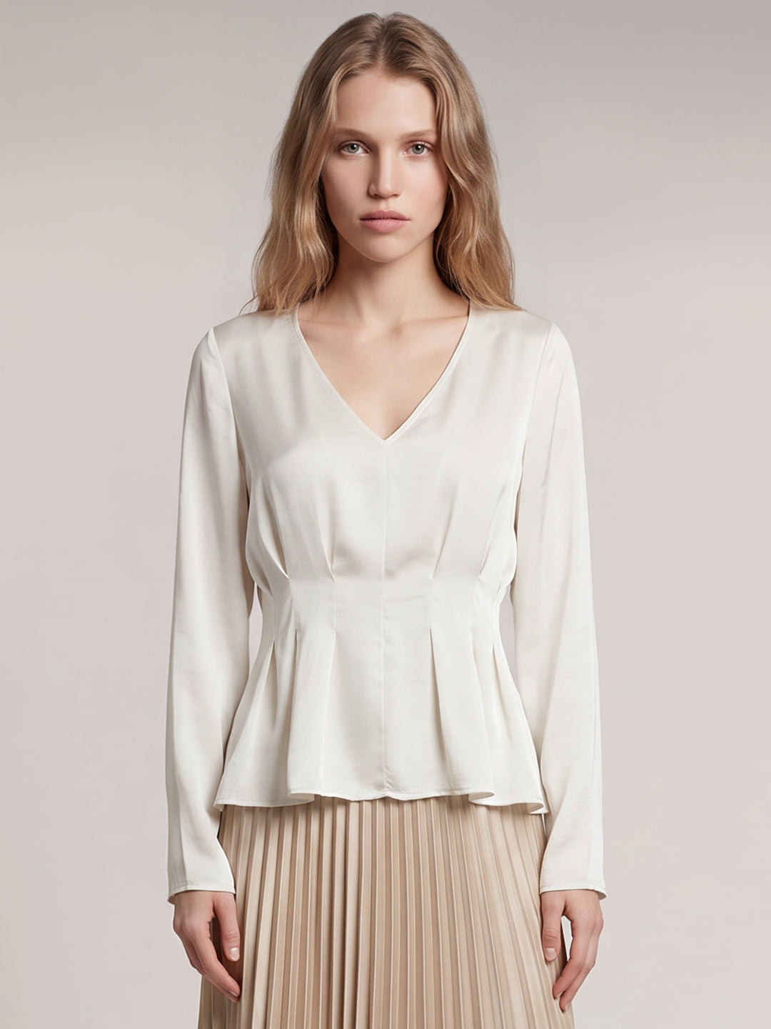 White V-Neck Top