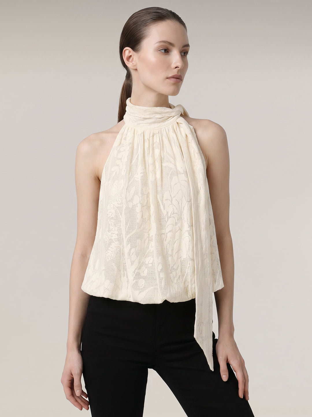 Off-White Printed Sleeveless Top