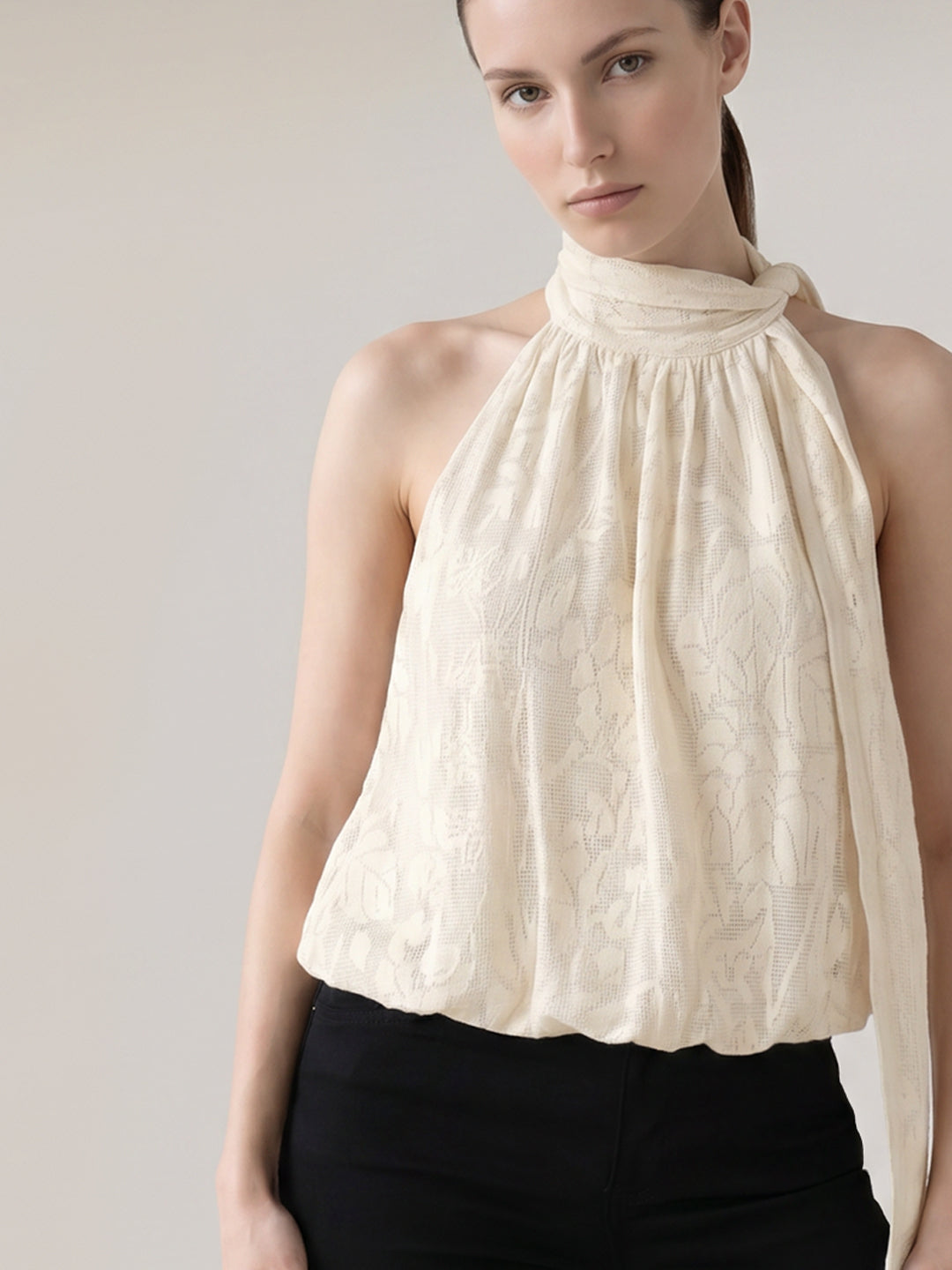 Off-White Printed Sleeveless Top