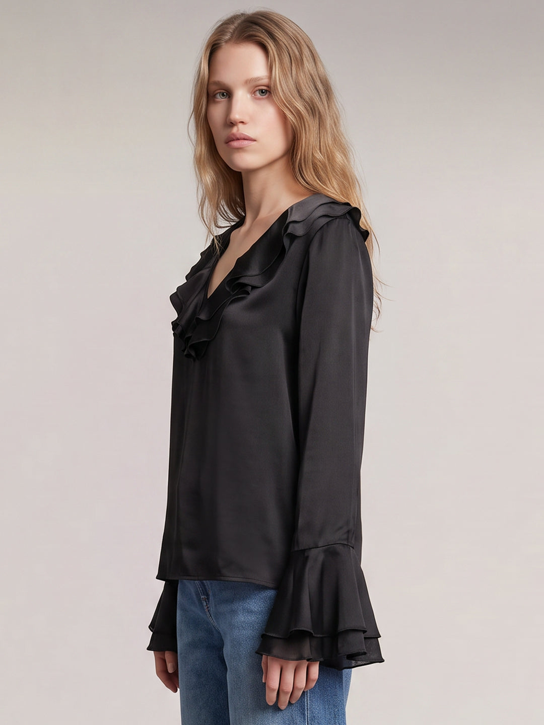 Black V-Neck Top