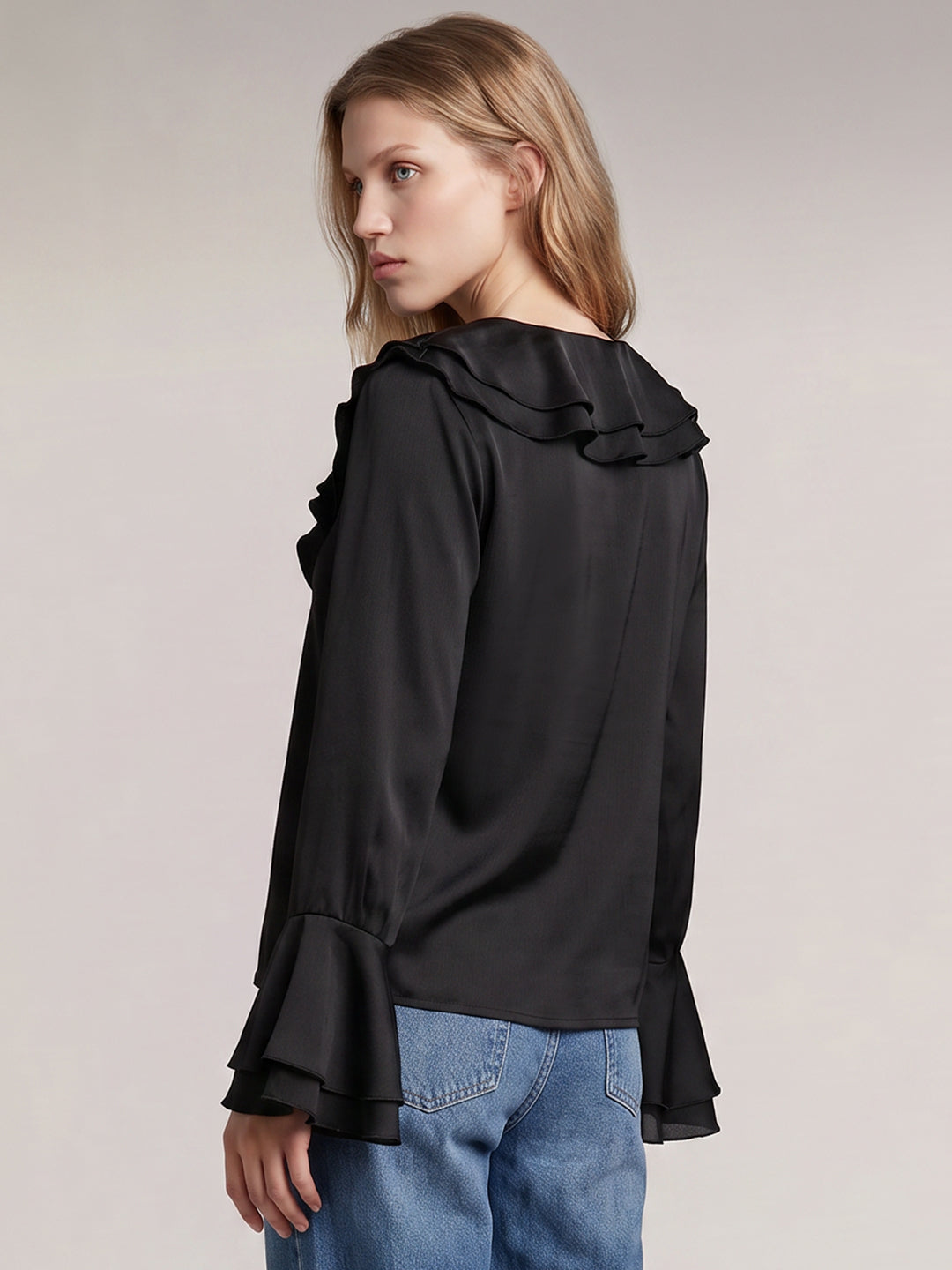 Black V-Neck Top