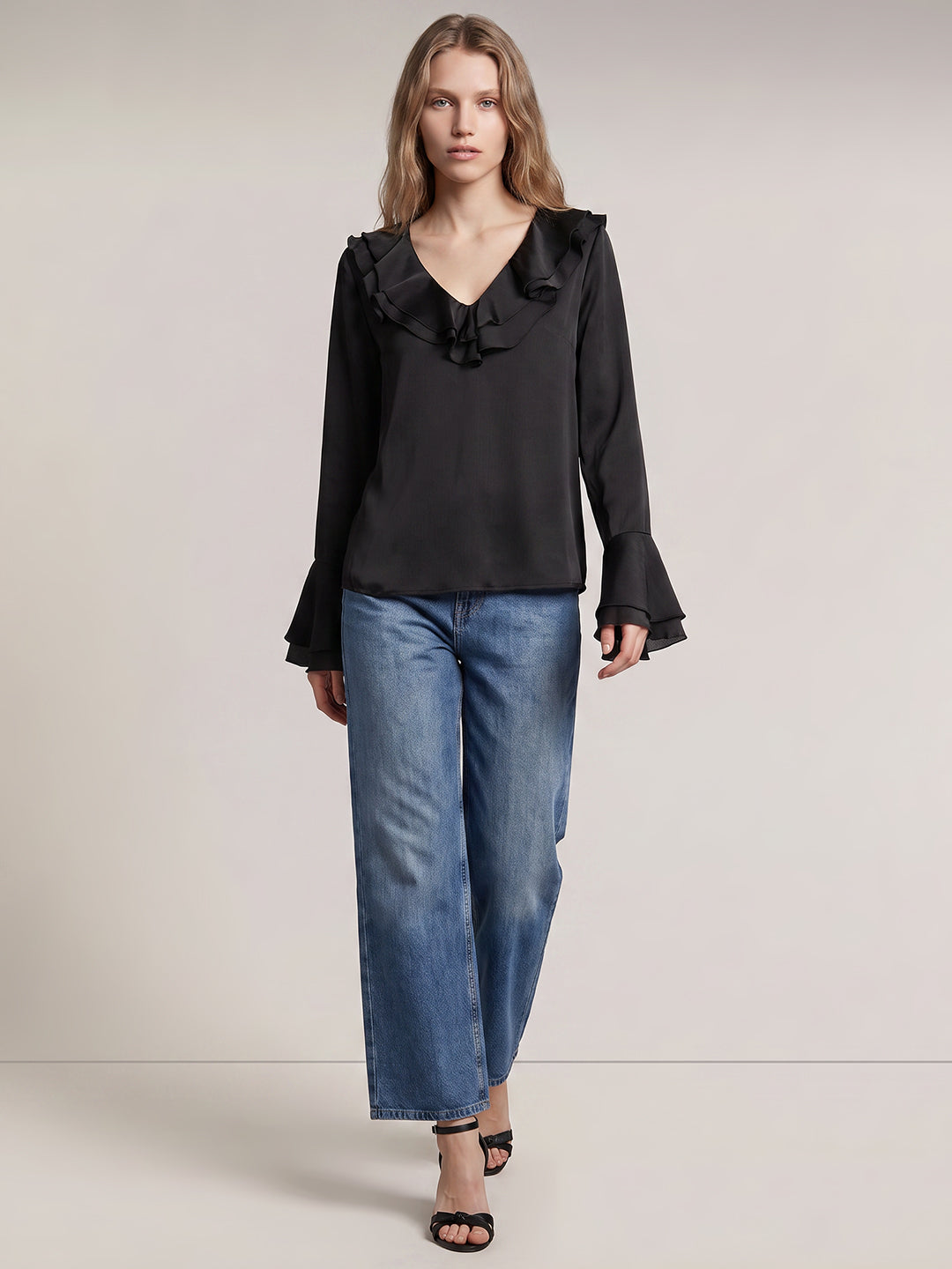 Black V-Neck Top