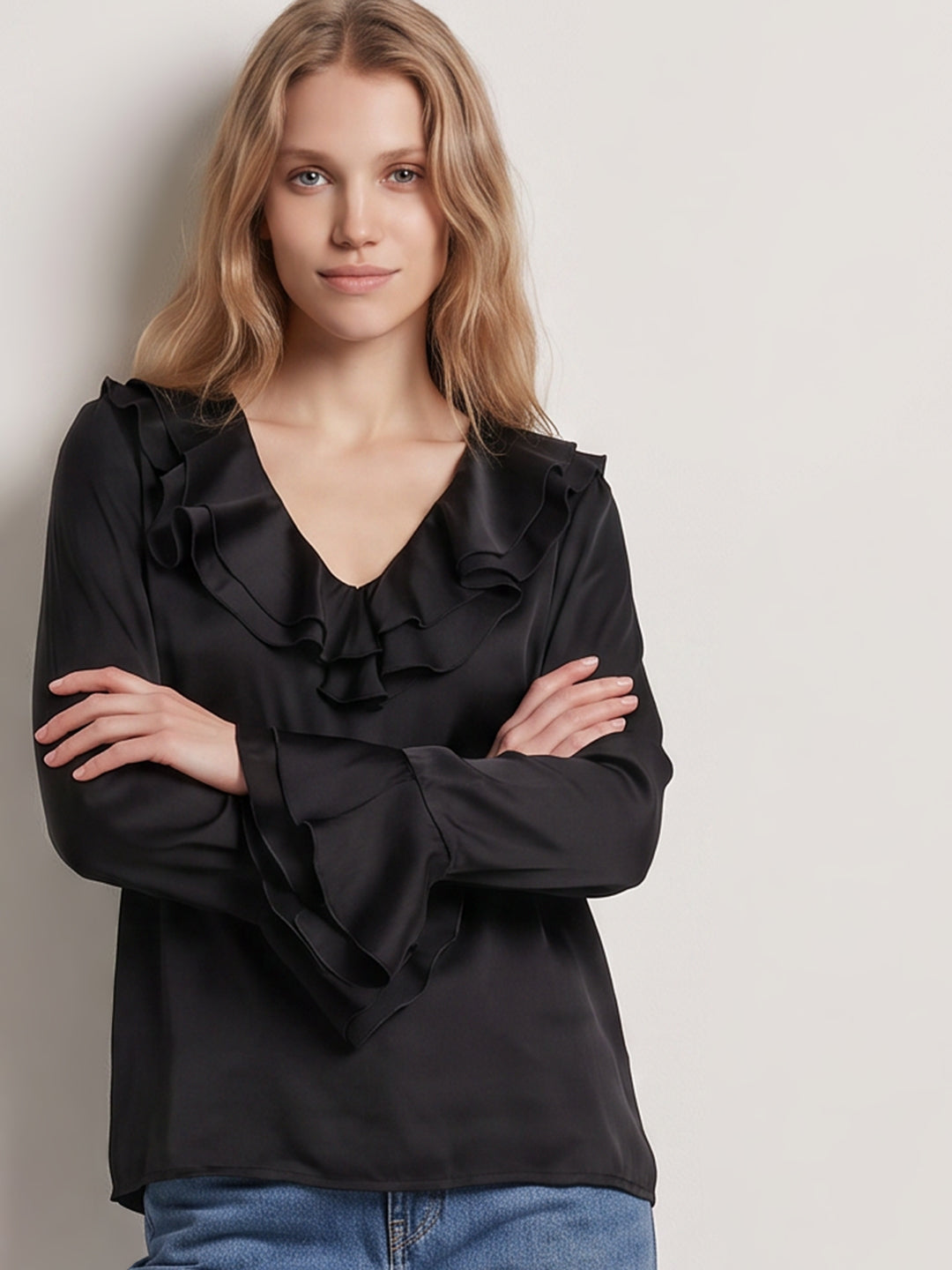 Black V-Neck Top